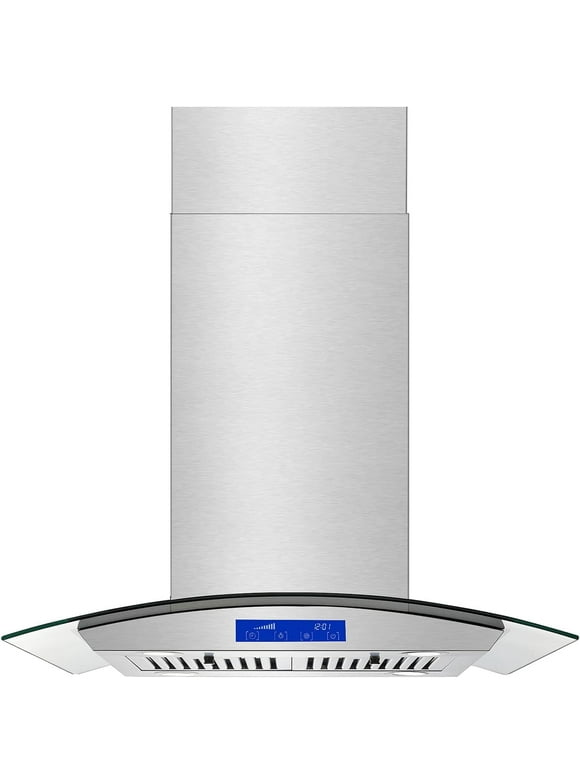 0560d94f-8c90-4c1c-a133-81a6356a1d92.522453924375cef5eb2ac056f0150837.jpeg Island Range Hood 30 Inch 700 CFM Ceiling Mount Stainless Steel Kitchen Vent Hood Touch Screen Control Kitchen Exhaust Hood Ducted Ductless Convertible 3-speed Ventilation Fan - Image 1