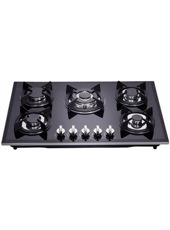 1193f22b-2c25-447e-ba0b-53a404396147.588f06bb2e44c04f6e5d7ab37a8acb2d.jpeg Deli-Kit 30 inch Gas Cooktop Tempered Glass 5 Burners Stove Top Dual Fuel Gas Hob NG/LPG Convertible DK157-A01S - Image 1