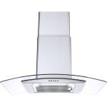 Range Hood 30 inch Convertible Wall Mount Range Hood with Tempered Glass 3 Speed Fan 450CFM