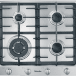 Gas cooktop with a mono wok burner for special applications.