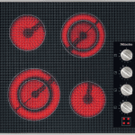 24-inch electric cooktop, operated with its own controls with four cooking zones and direct rotary dial controls for maximum convenience.