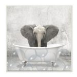Baby Elephant Bath Time Cute Animal  on