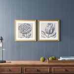 Indigo Floral On Linen III  2 - Pieces on