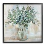 Soothing Eucalyptus Flower Herb Arrangement Rustic Jar  by Nan Painting Print on Canvas