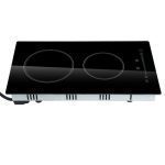 SKYSHALO Built-in Electric Cooktop Radiant Ceramic Cooktop 2 Burners 11.6x20 inches