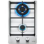 SKYSHALO 12" Gas Cooktop Stove Top 12250BTU 2 Burners Built-in Stainless Steel Stove Top LPG/NG Convertible Dual Fuel Natural Gas Hob with Thermocouple Protection