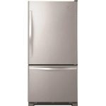 Whirlpool 30 Inch Bottom-Freezer Refrigerator with 18.5 cu. ft. Capacity, 5 SpillGuard Glass Shelves, Humidity Controlled Crispers