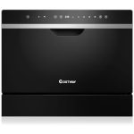 Costway Countertop Dishwasher 6 Place Setting Countertop Built-in Dishwasher Machine w/LED Touch Control & Air Dry Function