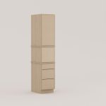 Slim Frame Shaker Modular Tall Pantry Utility Cabinet 24" D Three Drawer