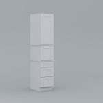 Shaker Modular Tall Pantry Utility Cabinet 24" D Three Drawer