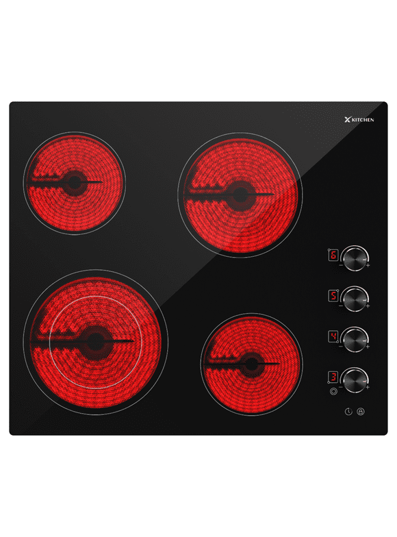 7cafdcba-9b39-4743-a4a4-ec9e59016b29.340579014295dd2bd31fa57fa2987dc2.png IsEasy Electric Cooktop 24 Inch, 4 Burners 220-240V 7500W with Knobs, 9 Heating Levels, Timer, Child Lock, Hard Wired, No Plug - Image 1