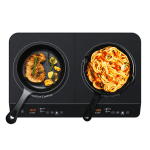 Double Induction Cooktop Burner, 1800w 2 Induction Burner with 9 Power Settings, Induction Cooker Cooktop with Touch Sensor Control & Child Safety Lock, 180 Mins Timer