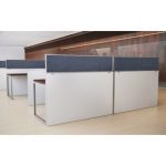 Acoustical Cubicle Mounted Privacy Panel with Large Bracket