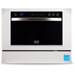 BLACK+DECKER BCD6W Compact Countertop Dishwasher, 6 Place Settings, White