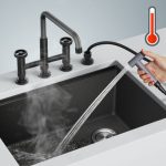 Urbix Industrial Bridge Faucet in Color-Changing Matte Black to Grey