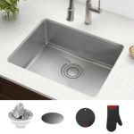 KRAUS Dex 25" Undermount 16 Gauge Stainless Steel Kitchen Sink with VersiDrain