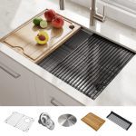 KRAUS Kore Workstation 27" Undermount 16 Gauge Single Bowl Stainless Steel Kitchen Sink with Accessories