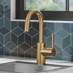 KRAUS Oletto Single Handle Kitchen Bar Faucet in Brushed Brass