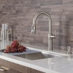 KRAUS Sellette Traditional Single Handle Pull-Down Kitchen Faucet with Soap Dispenser and Deck Plate in Spot Free Stainless Steel