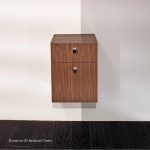 Wall-mount or free-standing cabinet with two drawers, polished chrome pulls  …