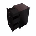 Free-standing cabinet with three drawers, polished chrome pulls and polished  …
