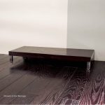 Free-standing bench with polished stainless steel legs, 39 3/8''W, 17 3/4''D,  …