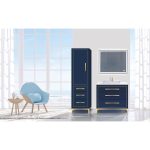 20''W Estate Linen Cabinet, Sapphire. Free Standing, Left Hinged Door. Satin,  …