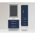 20''W Villa Linen Cabinet, Sapphire. Wall Hung, Right Hinged Door. Polished,  …
