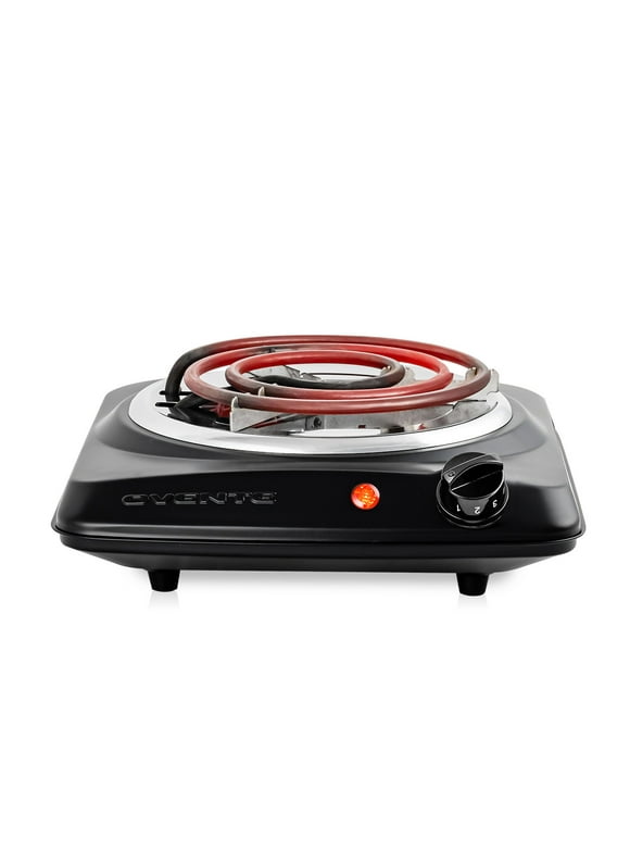 OVENTE-Electric-Countertop-Single-Burner-1000W-Cooktop-with-6-Stainless-Steel-Coil-Black-BGC101B_a6ec6457-e921-47b7-a394-6b327ad124e4.b78c368f92469c60a57d5982e0e0e6bb.jpeg OVENTE Electric Countertop Single Burner, 1000W Cooktop with 6" Stainless Steel Coil, Black BGC101B - Image 1
