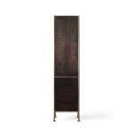 Mackey 20'' X 80'' X 16'' Linen Cabinet In Brushed Pewter With Iron Black Finish