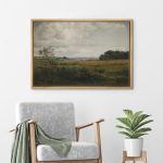 Vintage Rural Countryside Nature Landscape Modern Farmhouse Decor Framed Canvas Print Wall Art