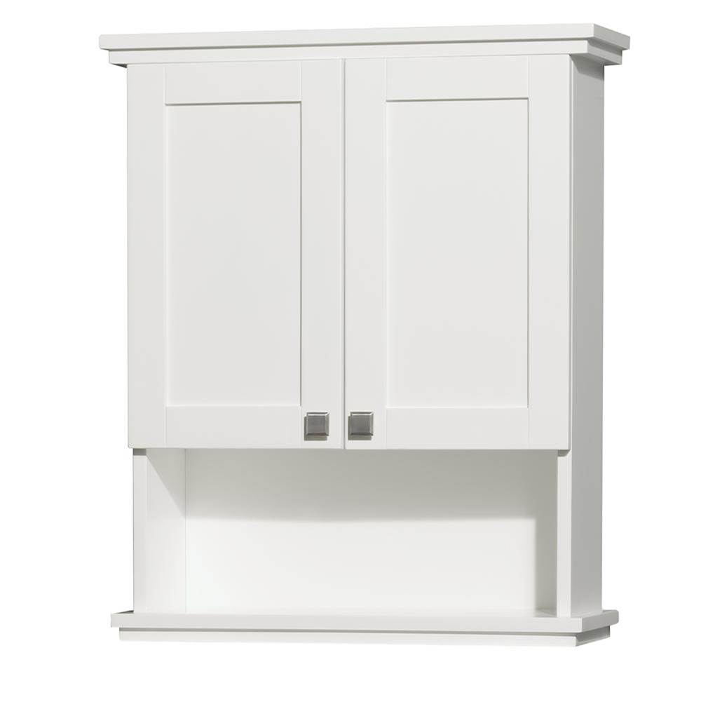 WYN-WCV8000WCWH.jpeg Acclaim Solid Oak Bathroom Wall-Mounted Storage Cabinet in White - Image 1