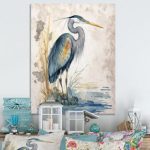 Whylie  Heron By The Waterside Watercolour I  on Canvas