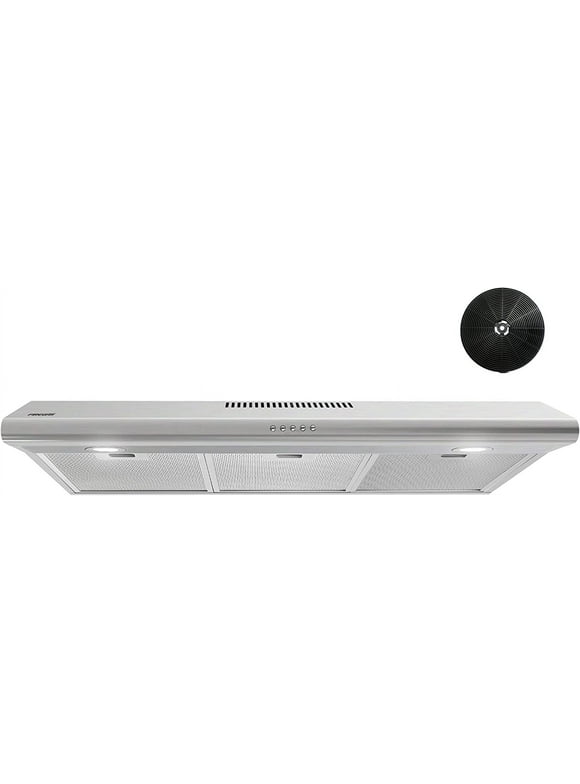 ab4e2b61-e90b-40a5-adee-ae1eccfac3f0.fe2a1ba348305d7a190754cd16f6520c.jpeg FIREGAS Under Cabinet Range Hood 36 inch with Ducted/Ductless Convertible, Slim Kitchen Stove Vent Hood, LED Light, 3 Speed Exhaust Fan, Reusable Aluminum Filter, Push Button,Charcoal Filter - Image 1