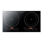 Portable Electric Induction Cooktop, 2-Burner Tempered Glass Countertop Dual Ceramic Cooker Burner Stove 2400W 110V Black