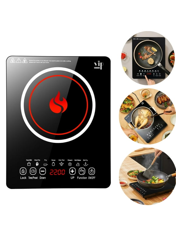 bf78e921-c5a6-40d2-92c8-65a0588ad0f5.791b9107737c991213dc2ed435da1823.jpeg Hinzonek Multi-Function Induction Cooktop, 10 Power Levels Hot Plate, 2200w Electric Stove with Easy Clean Glass, 8 Modes Sensor Touch Cooker - Image 1