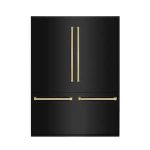 Autograph Edition 60 in. 4-Door French Door Refrigerator w/ Ice & Water Dispenser in Black Stainless & Polished Gold