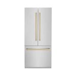 Autograph Edition 36 in. 3-Door French Door Refrigerator w/ Ice & Water Dispenser in Stainless Steel & Champagne Bronze