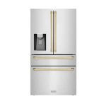 Autograph Edition 36 in. 4-Door French Door Refrigerator with Ice & Water Dispenser in Stainless Steel & Polished Gold