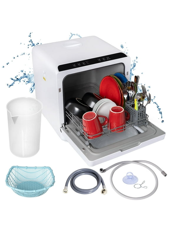 c1e2766d-f2be-420d-af06-3615e2298aaf.bbf1c213008060d849d58a607eeaff16.jpeg Deco Home Portable Countertop Dishwasher with Water Tank and Hook Up, 5 Cleaning Modes - Image 1