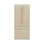 Autograph Edition 36 in. 3-Door Panel Ready French Door Refrigerator w/ Ice, Water Dispenser, Champagne Bronze Handle