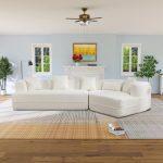 Temica Oversized Curved Boucle RAF Sectional