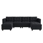 Hartig U-shaped Reversible Modular Sofa Velvet Sectional With Storage Space