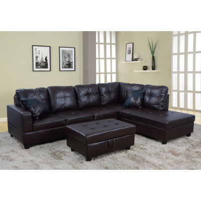 default_name-302.jpg Mohall 3 - Piece Faux Leather Sectional - Image 1