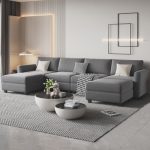 Raunel 6 - Piece Velvet Upholstered Modular Sectional Sofa-Adjustable Arm and Back