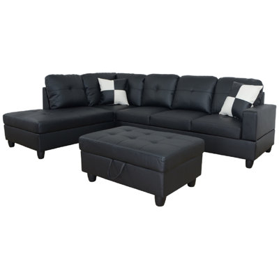 default_name-330.jpg Wellington 3 - Piece Faux Leather Sectional - Image 1