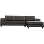 Nokomis 134" Wide Faux Leather Left Hand Facing Sofa & Chaise