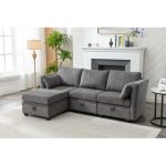 Jescie 4 - Piece Upholstered Modular Sofa, Seats with Storage
