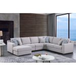 126" Wide Polyester Modular Sofa & Chaise
