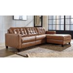 Baskove 110" Wide Genuine Leather Sofa & Chaise